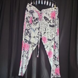 Skull and Rose Graphic Bottoms